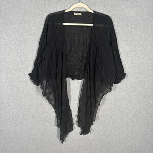 Alquema Sheer Cardigan OS Crinkle Drape Topper Whimsigoth Wrap Lagenlook Minimal
